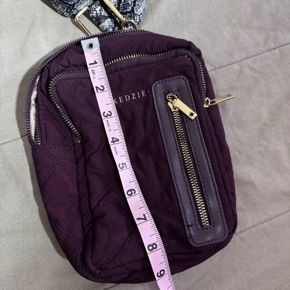 Kedzie Cloud 9 Convertible Quilted Puffer Sling Crossbody Bag burgundy mulberry. - Picture 7 of 8
